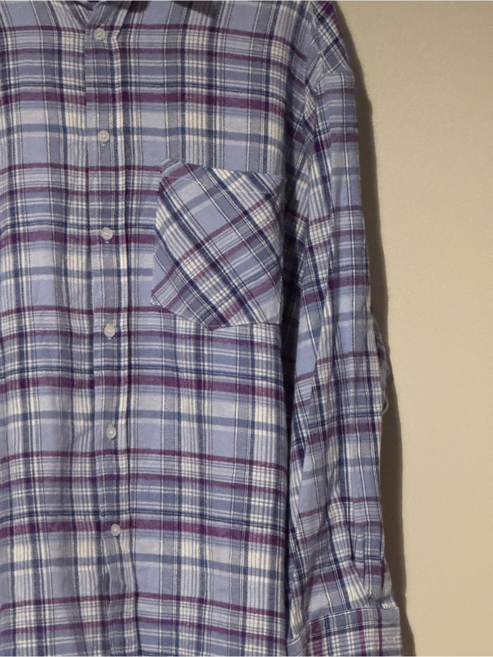 Nokwal Streetwear Plaid Button Front Shirt Purple Blue XL - Picture 6 of 8